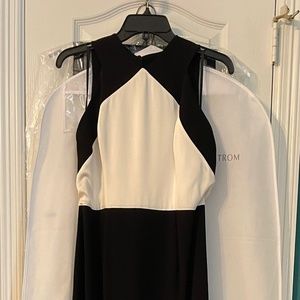 St. John Black and Ivory Evening Gown NWT